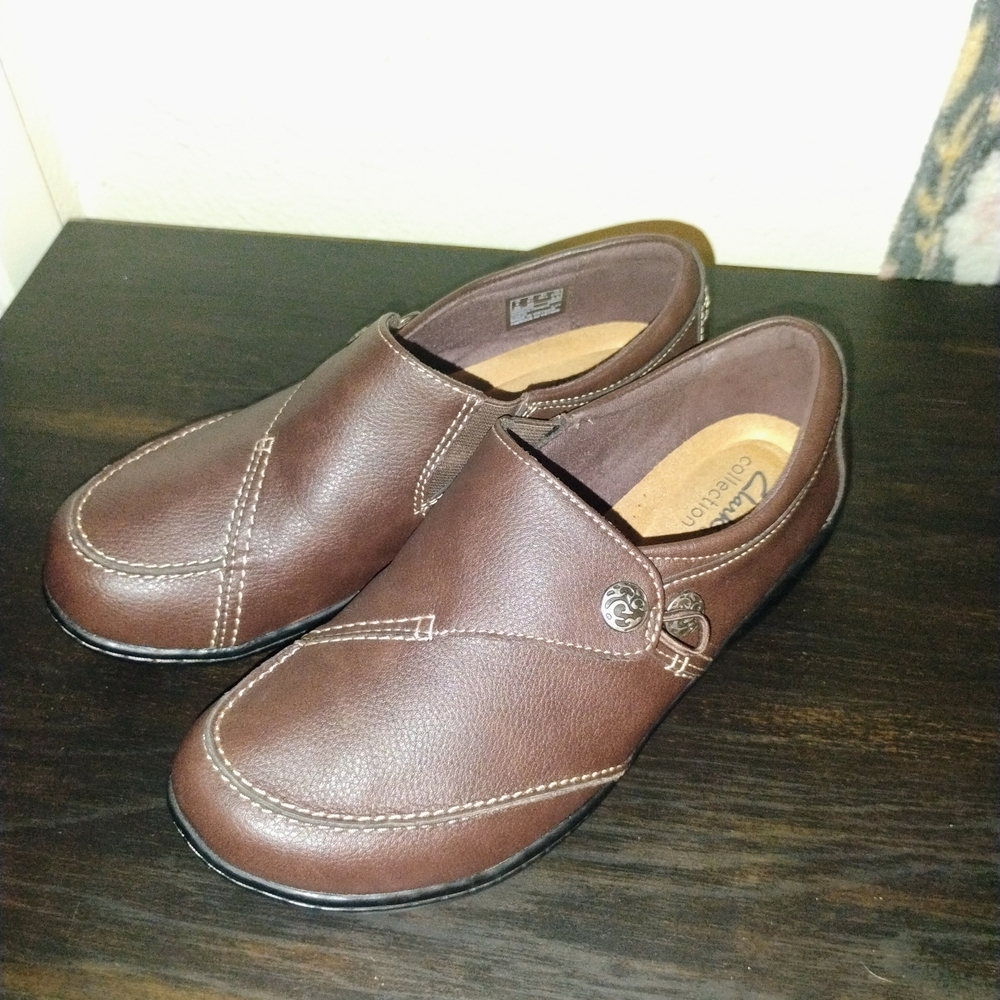 Clarks Women's Dark Brown Leather Loafers